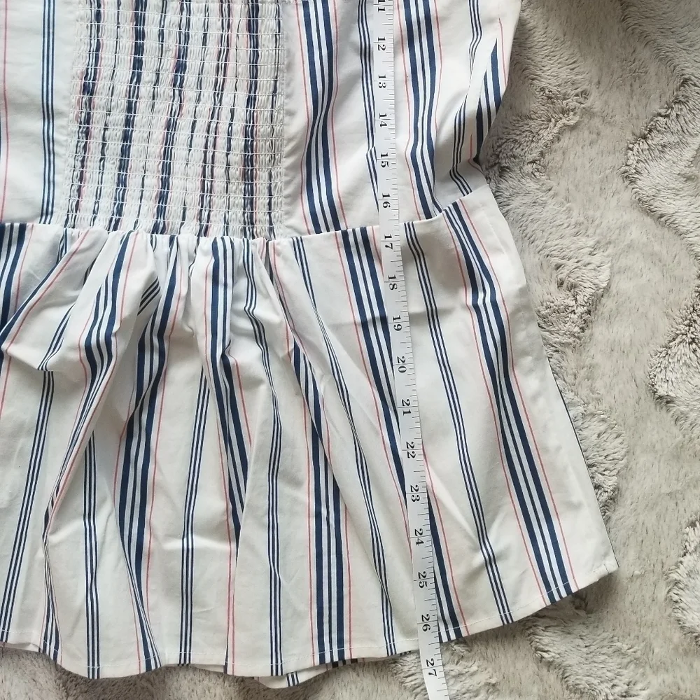 Belle Sky White Vertical Blue Viva Stripe‎ Band XL